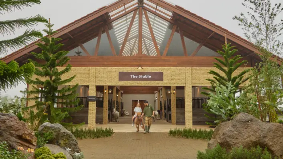Family arriving at Bali Farm House, a family-friendly attraction in Bali featuring pony rides and interactive farm experiences.